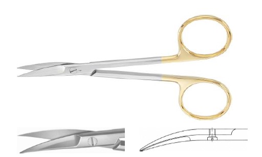 TC ясневі ножиці делікатні вигнуті 120 мм